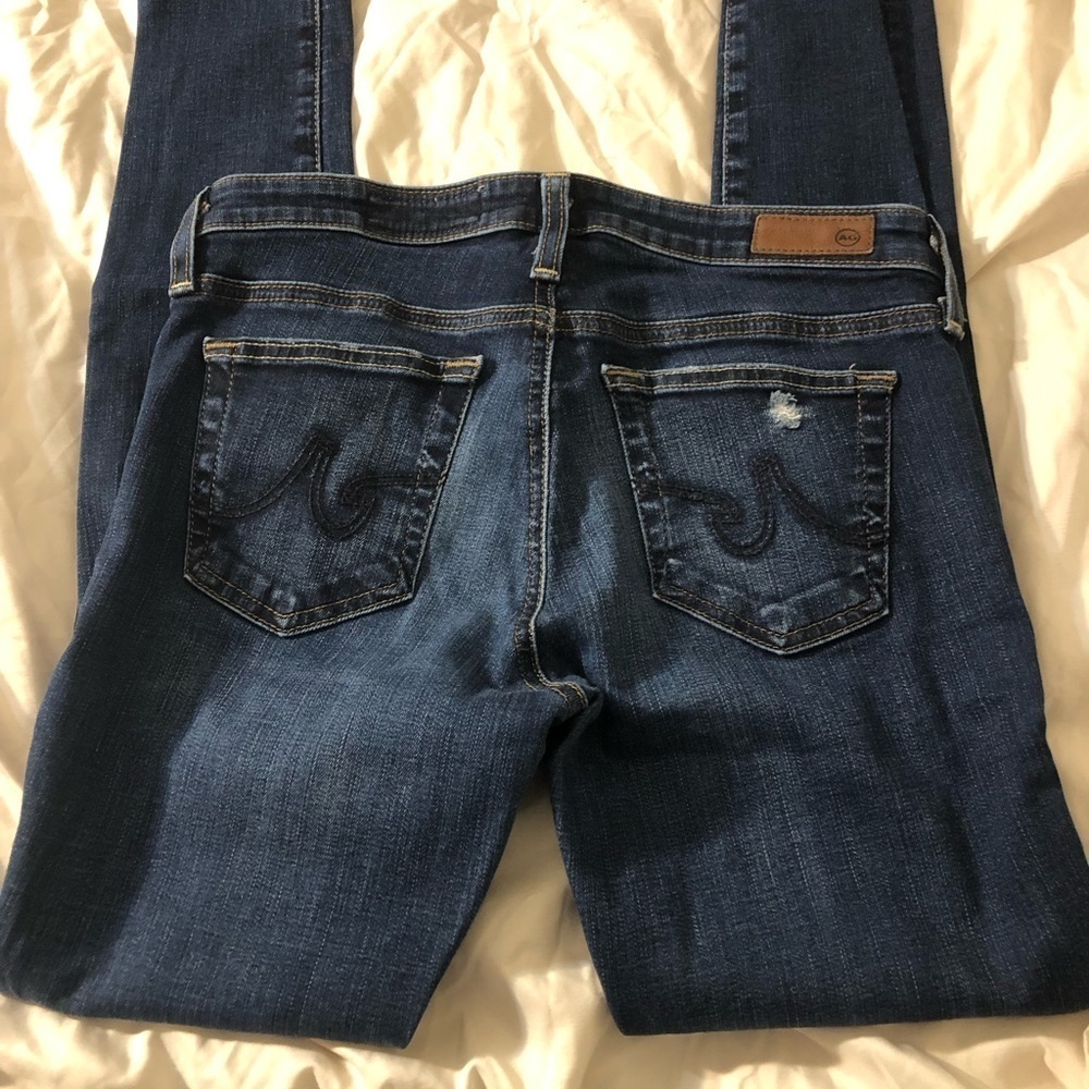 AG-ED Denim distressed skinny ankle blue Jeans size 27​ - Picture 2 of 6